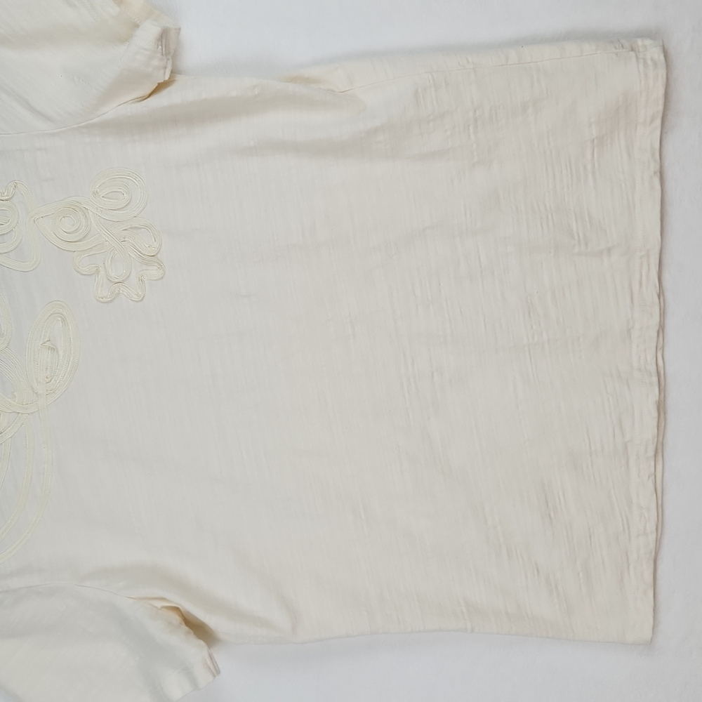Coral Bay Women's Short Sleeve Top Ivory Size Medium cz108 - Picture 10 of 11